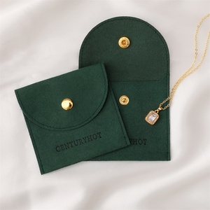 PUPPYSEW Pochette à bijoux en microfibre 8*8cm, pochette en velours, emballage personnalisé pour bijoux, sac pour bracelet, collier avec logo - Product Image 1