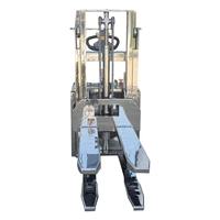 Transpalette Électrique Double Levage HuiZe 1000 kg en Acier Inoxydable 304, Hauteur de Levage 1,3 m, Pneus Pleins, Alimentation à Pile à Combustible à Hydrogène