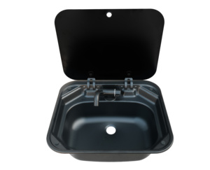 304 acier inoxydable bol unique verre trempé au-dessus de camping-car camping-car Portable <span class=keywords><strong>caravane</strong></span> RV évier de cuisine - Product Image 6