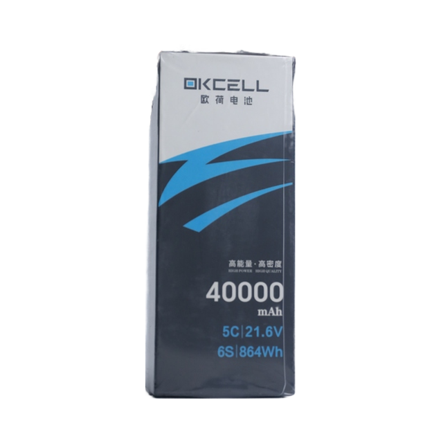 OKCELL High Density 5C 6S 21.6V 40Ah Semi Solid State Fast Discharging Lithium Battery Cell with 800 Cycles for Industry Drones