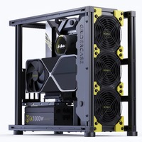 Boîtier PC ATX Open Air 2020 en alliage d'aluminium, prend en charge 3 ventilateurs de 120 mm, radiateur de 360 mm pour le DIY gaming