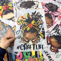 Autocollant de transfert DTF Craftlife Blackgirl, décalcomanie thermocollante pour artistes, patch pour vêtements, vente en gros