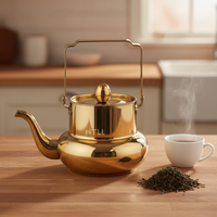 Bouilloire moderne en acier inoxydable avec filtre, poignées anti-chaleur, compatible induction, capacité 2L, passe au lave-vaisselle, pour la maison et le bureau