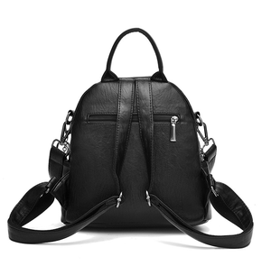 Travel <b>Backpack</b> Dual-Purpose <b>Large</b> Capacity Women's Waterproof PU Zipper Arcuate Shoulder Strap <b>School</b> Mother Softback - Product Image 6