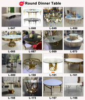 Nouvelle conception de table de mariage de luxe en acier inoxydable doré, table de la mariée, table de la mariée et du marié