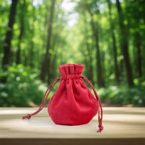 Bolsa de Tela de Terciopelo para Joyería, Estilo Nuevo, con Cordón, Bolsa Pequeña para Guardar Tesoros, Bolsa de la Suerte, Impresa con Serigrafía, Reciclable - Product Image 1