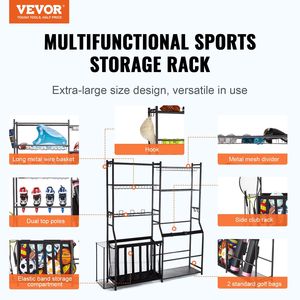 Organizador de Golf de Acero para Exteriores con 2 Soportes para Bolsas y Cesta para Garaje, por DB Wholesale, Color Sólido, Uso para Adultos - Product Image 3