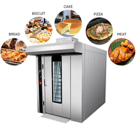 Oven Roti Gas Rotary Rack 16 Loyang Bertenaga Gas dari Stainless Steel untuk Produksi Toko Roti