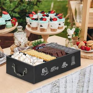 Wooden <b>Storage</b> <b>Box</b> 18L Compartmentalized With Handle For <b>Camping</b> Picnic Snacks And Beverages - Product Image 3