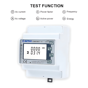 Medidor de potencia multifunción trifásico certificado MID <span class=keywords><strong>V2</strong></span> <span class=keywords><strong>Eastron</strong></span> <span class=keywords><strong>SDM630MCT</strong></span> <span class=keywords><strong>V2</strong></span> CT entrada RS485 Modbus carril DIN medidor de Energía Inteligente - Product Image 5