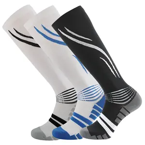 Customization Compression Socks For Men And Women Striped Nylon Fine Stitching Professional Sports Socks