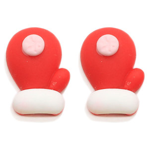Mignonnes breloques mitaines de Noël en résine rouge pour accessoires de cheveux Slime <span class=keywords><strong>Topping</strong></span> - Product Image 5