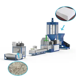 EPS XPS Granulated Pellets Plastic Foam Recycling Machine Crushing Melting Pelletizing Complete Line