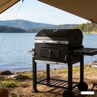 Barbecue au charbon de bois d'extérieur, couverture de table pour barbecue, ensemble de barbecue Santa Maria, barbecue en acier inoxydable, chauffe rapidement, fumeur