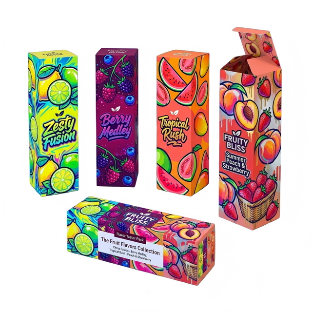 Customizable Premium Empty Fruit Flavor Portable Inhalation Device 1ml Ink Cartridge Packaging Box