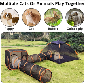 Tenda <span class=keywords><strong>per</strong></span> <span class=keywords><strong>Cani</strong></span> <span class=keywords><strong>e</strong></span> <span class=keywords><strong>Gatti</strong></span> 4-in-1 in Filo d'Acciaio, Tunnel Pieghevole Pop-up con Chiusura a Cerniera, 188x160x101CM, a Forma di Albero, <span class=keywords><strong>Recinto</strong></span> <span class=keywords><strong>per</strong></span> Esterni - Product Image 4