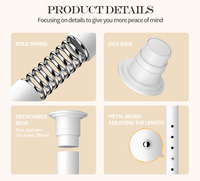 YIJIALE Prêt à expédier OEM/ODM Porte-manteau télescopique sans perçage, installation rapide, hauteur réglable, pour maison de location