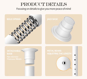 YIJIALE Prêt à expédier OEM/ODM Porte-manteau télescopique sans perçage, installation rapide, hauteur réglable, pour maison <span class=keywords><strong>de</strong></span> location - Product Image 4