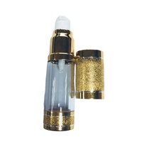 Flacon pompe sans air en or, rechargeable, pour sérum cosmétique, conteneur de 50 ml, emballage cylindrique en plastique AS