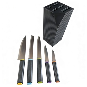 Ensemble de couteaux de cuisine en acier inoxydable à succès avec manche en plastique et bloc de rangement - Product Image 2