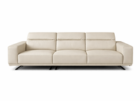 Canapé Chesterfield ergonomique en cuir véritable beige, design moderne minimaliste, élégant et durable, avec rembourrage en éponge, design bas profil pour salon