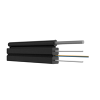 Câble à fibre optique G657A1 à 1 noyau, gaine LSZH, câble de dérivation FTTH plat autoportant pour l'extérieur