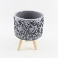 Décoration de maison et de jardin Pot de plante durable Jardinière de bureau d'intérieur Pots de succulentes de fleurs en ciment à vendre