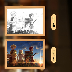 Anime LED light painting với khung gỗ thiết kế hiện đại để trang trí nội thất và sử dụng kỳ nghỉ - Product Image 3