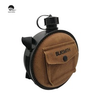 Bouteille d'eau tactique en plastique HPPE personnalisée avec logo marron 2L pour adultes, utilisée pour le sport