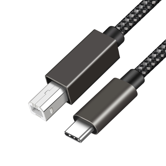 JILIAN Durable Anti-Tangle Nylon Braided USB-C USB Type-C 3A Fast Charging Pure Copper Conductor Data Sync Printer Scanner Cable