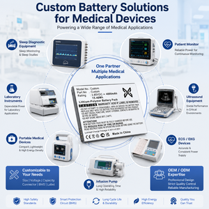 Pack de batteries Li-polymère personnalisé pour dispositif <span class=keywords><strong>médical</strong></span>, système de diagnostic du sommeil, moniteur patient, échographie OEM ODM - Product Image 3