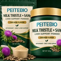 PEITEBIO Chardon-Marie SAMe Poudre de Soutien Hépatique Saveur Poulet 120g pour Antioxydant et Soutien Quotidien au Bien-être des Animaux