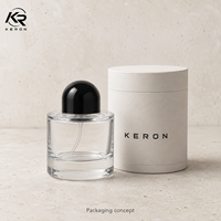 Flacon de parfum en verre transparent rond de 30 ml, 50 ml, 100 ml, flacon pulvérisateur de parfum, logo personnalisé, vente en gros
