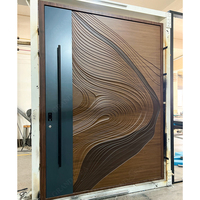 Pintu Masuk Aluminium Cor Modern Mewah Tahan Air dengan Tekstur Visual 3D Anti-Korosi untuk Eksterior Villa dengan Fitur Anti-Maling