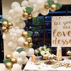 Decoraciones para fiesta de cumpleaños, conjunto de guirnalda de Globos de Oro Blanco, confeti dorado - Product Image 3