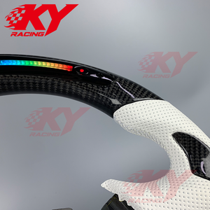 Accesorios para Automóviles Honda S2000 AP1 S2K AP2 Acura RSX, Volante Deportivo de Fibra de Carbono Personalizado con Cuero Genuino y Luces LED - Product Image 4