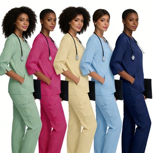 Unisex <b>Scrub</b> Suit Set Moisture Wicking Quick Dry Medical Uniform For Hospital Use S XXL - Product Image 3