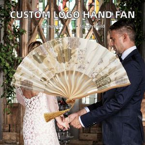 Ventilateur portable pliable personnalisable en polyester avec logo personnalisé, thème romantique, fournitures promotionnelles pour fêtes - Product Image 2