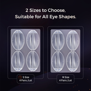 Protections adhésives sans colle en silicone coréen pré-ramollissantes pour rehaussement de cils, coussinets ramollissants pour traitement de rehaussement de cils coréen, 4 paires S M - Product Image 6