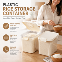Versatile Large 20-Pound Plastic Rice Storage Container Home Use Nordic Style Sealed Insect-Proof Moisture-Proof Box