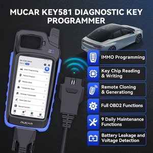 Atualizações Gratuitas Vitalícias MUCAR KEY581 Ferramenta de Programação de Chaves Imobilizadoras Detecção de Frequência de Chave Geração e Emparelhamento 9 Funções de Redefinição <span class=keywords><strong>Scanner</strong></span> <span class=keywords><strong>OBD2</strong></span> - Product Image 2