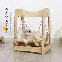 Balançoire pour chat en bois de luxe OEM avec corde en sisal, montage facile en 3 minutes, hamac suspendu anti-retournement pour chats d'intérieur
