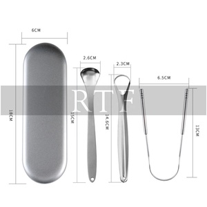 3 Cái Lưỡi Sạch Hơn Với Du Lịch Tiện Dụng Trường Hợp Thép Không Gỉ Lưỡi <span class=keywords><strong>Scraper</strong></span> Kim Loại Bàn Chải Nha Khoa Kit Chăm Sóc Răng Miệng Công Cụ Nha Khoa Người Lớn - Product Image 3