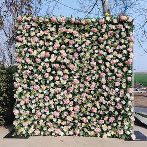 Panel de Pared de Flores Artificiales de Seda Antibacterianas Hechas a Mano en 5D, Tamaño Personalizable, Decoración de Fondo para Bodas - Product Image 3