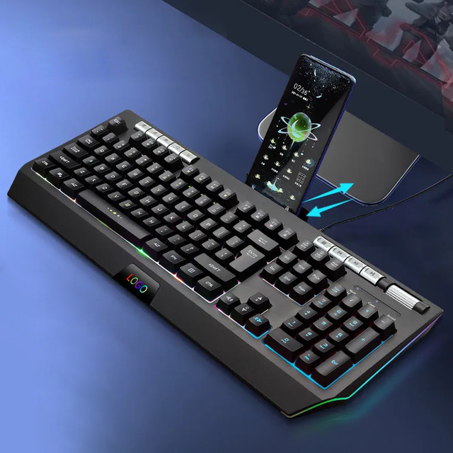 New Model Professional Backlit Full-size Keyboard Gamer Wired Keyboard USB rainbow LED Computer Gaming Keyboard