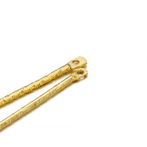 Varillas para pendientes de 15-40 mm, corte baguette cónico con agujeros para la fabricación de pendientes, accesorios de joyería DIY, chapadas en hierro, color aleatorio. - Product Image 4