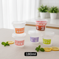 Boîte à gâteau ronde carrée transparente de 120 ml et 180 ml, gobelet en plastique PP personnalisé, pot à yaourt, pot à glace, pot à dessert avec couvercle et cuillère