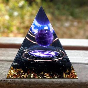 PuJiang grosir batu penyembuhan piramida ortonit dan piramida Amethyst Orgone Spiritual piramida ornamite Reiki - Product Image 4