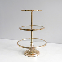 JIN PENG Hochwertiger 3-stöckiger Metall-Kuchenständer Gold Hochzeits-Dessert-Präsentationstisch für Jubiläen und Küchendekoration