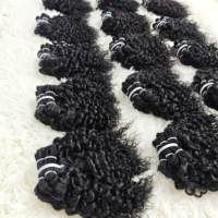 Letsfly 4,4 $/pièce Cheveux brésiliens naturels bouclés afro crépus de 12 pouces, extensions de cheveux humains vierges bruts 100 % naturels, vente en gros